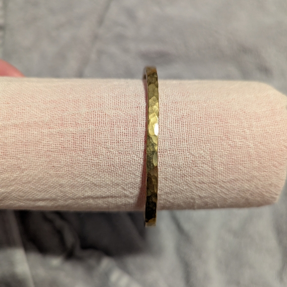 Brass Hammered Bangle Bracelet - Picture 1 of 5